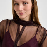 Camicia donna in tulle lavallisre fondente 15389 FONDANT FORTE FORTE 