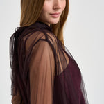 Camicia donna in tulle lavallisre fondente 15389 FONDANT FORTE FORTE 