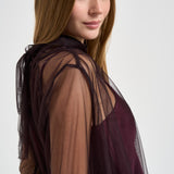 Camicia donna in tulle lavallisre fondente 15389 FONDANT FORTE FORTE 
