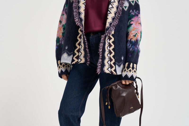 Cardigan donna The Hihlands garden con frange multicolor 15456 NIGHT FORTE FORTE 
