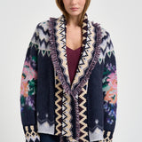 Cardigan donna The Hihlands garden con frange multicolor 15456 NIGHT FORTE FORTE 
