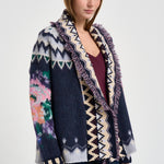 Cardigan donna The Hihlands garden con frange multicolor 15456 NIGHT FORTE FORTE 