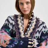 Cardigan donna The Hihlands garden con frange multicolor 15456 NIGHT FORTE FORTE 