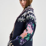 Cardigan donna The Hihlands garden con frange multicolor 15456 NIGHT FORTE FORTE 