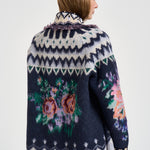 Cardigan donna The Hihlands garden con frange multicolor 15456 NIGHT FORTE FORTE 