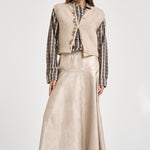 Gilet donna her majesty embroidery soft in maglia beige chiaro 15459 CREAM FORTE FORTE 