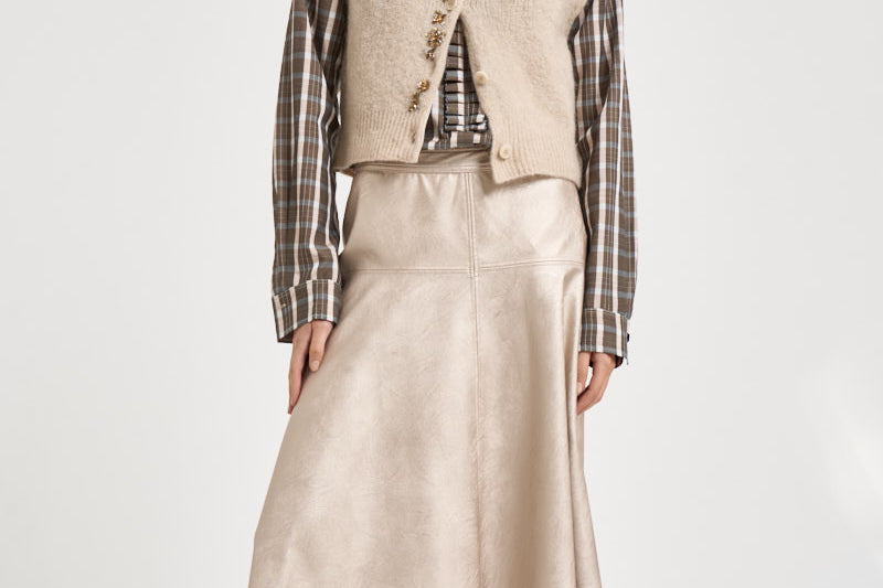 Gilet donna her majesty embroidery soft in maglia beige chiaro 15459 CREAM FORTE FORTE 