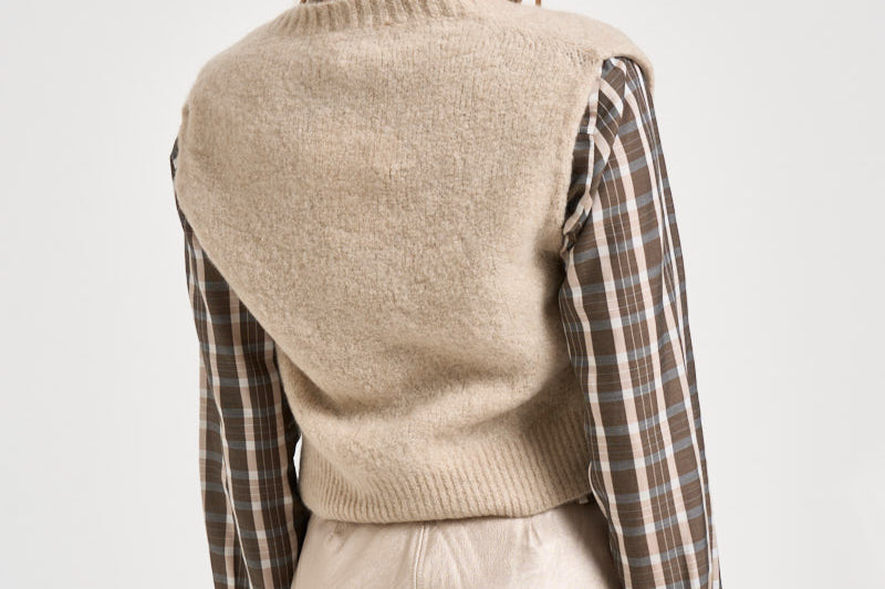 Gilet donna her majesty embroidery soft in maglia beige chiaro 15459 CREAM FORTE FORTE 