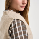 Gilet donna her majesty embroidery soft in maglia beige chiaro 15459 CREAM FORTE FORTE 
