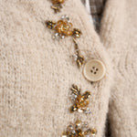 Gilet donna her majesty embroidery soft in maglia beige chiaro 15459 CREAM FORTE FORTE 