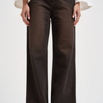 Jeans donna palazzo marrone scuro SELENE 17BLACK DENIM GOD SAVE DENIM 