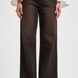 Jeans donna palazzo marrone scuro SELENE 17BLACK DENIM GOD SAVE DENIM 