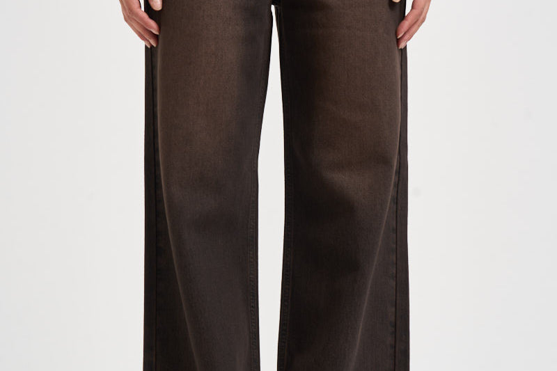 Jeans donna palazzo marrone scuro SELENE 17BLACK DENIM GOD SAVE DENIM 