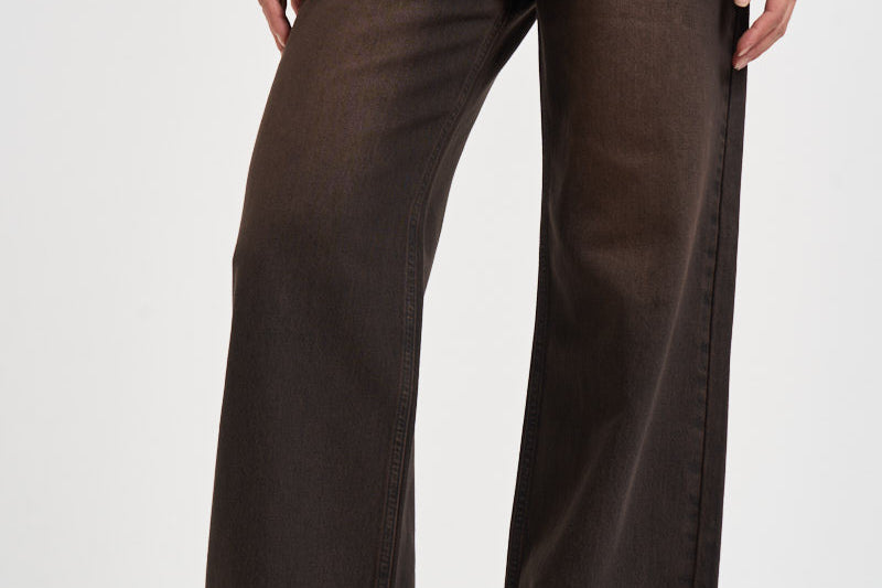 Jeans donna palazzo marrone scuro SELENE 17BLACK DENIM GOD SAVE DENIM 