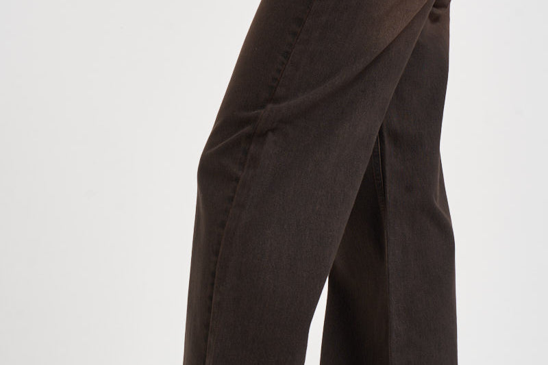Jeans donna palazzo marrone scuro SELENE 17BLACK DENIM GOD SAVE DENIM 