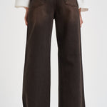 Jeans donna palazzo marrone scuro SELENE 17BLACK DENIM GOD SAVE DENIM 