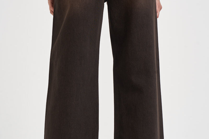 Jeans donna palazzo marrone scuro SELENE 17BLACK DENIM GOD SAVE DENIM 