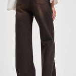 Jeans donna palazzo marrone scuro SELENE 17BLACK DENIM GOD SAVE DENIM 