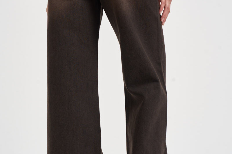 Jeans donna palazzo marrone scuro SELENE 17BLACK DENIM GOD SAVE DENIM 