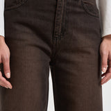 Jeans donna palazzo marrone scuro SELENE 17BLACK DENIM GOD SAVE DENIM 
