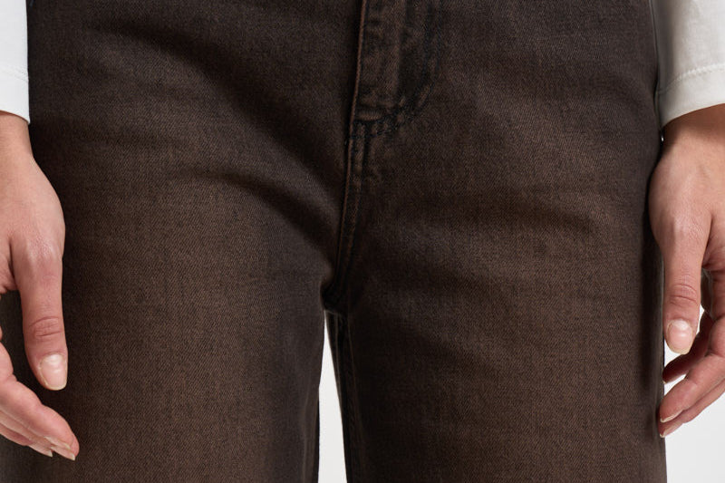 Jeans donna palazzo marrone scuro SELENE 17BLACK DENIM GOD SAVE DENIM 