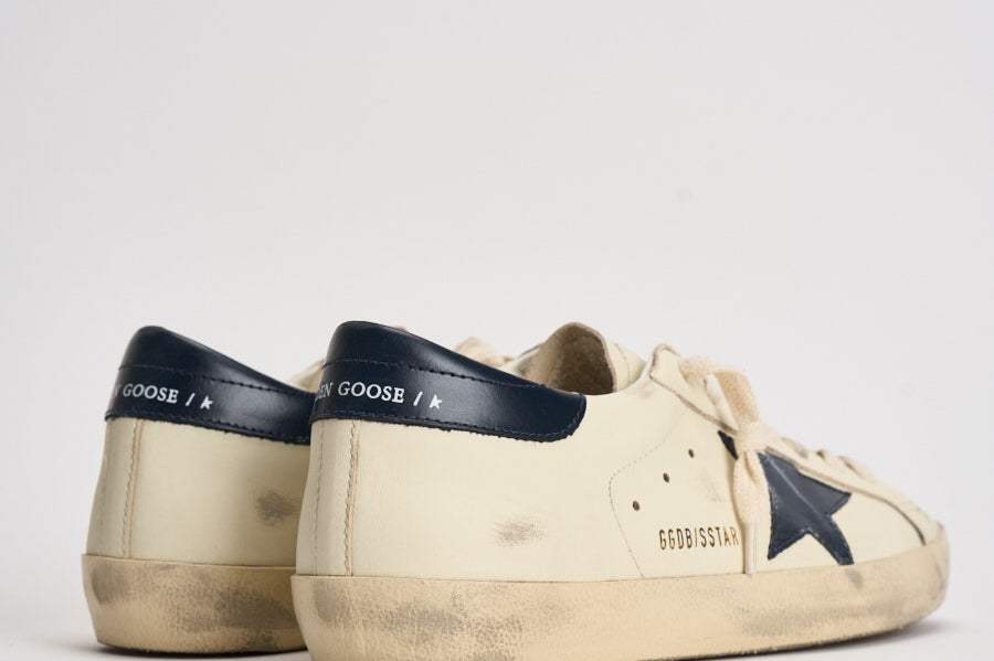 Sneakers uomo Super-star panna e blu navy GMF00101 F00416415430 GOLDEN GOOSE 