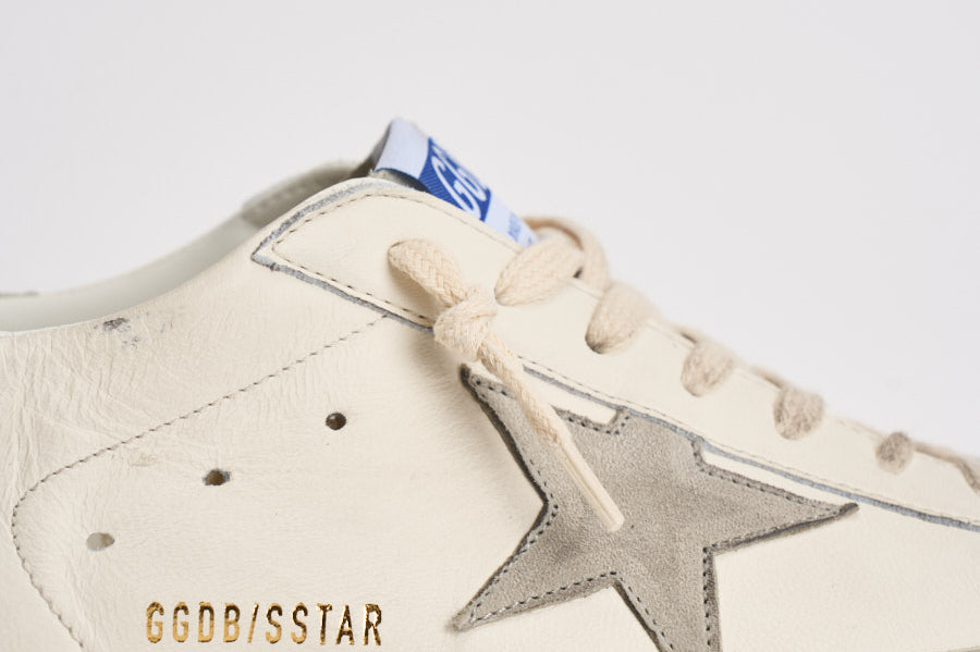 Sneakers uomo Super-Star bianca e grigia GMF00102 F00535911166 GOLDEN GOOSE 