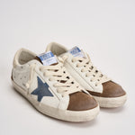 Sneakers uomo Super-star bianca e marrone GMF00102 F00869583401 GOLDEN GOOSE 