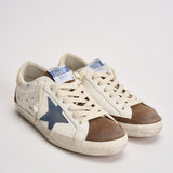 Sneakers uomo Super-star bianca e marrone GMF00102 F00869583401 GOLDEN GOOSE 