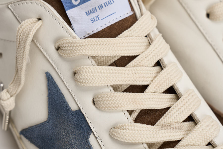 Sneakers uomo Super-star bianca e marrone GMF00102 F00869583401 GOLDEN GOOSE 