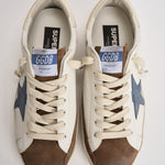 Sneakers uomo Super-star bianca e marrone GMF00102 F00869583401 GOLDEN GOOSE 