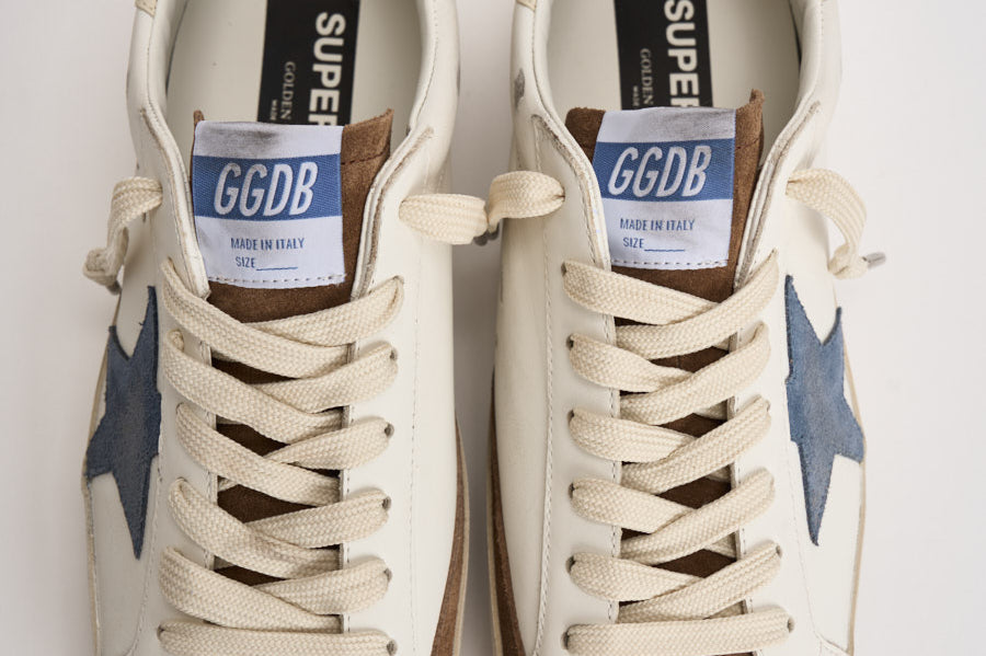 Sneakers uomo Super-star bianca e marrone GMF00102 F00869583401 GOLDEN GOOSE 