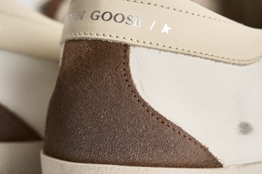 Sneakers uomo Super-star bianca e marrone GMF00102 F00869583401 GOLDEN GOOSE 