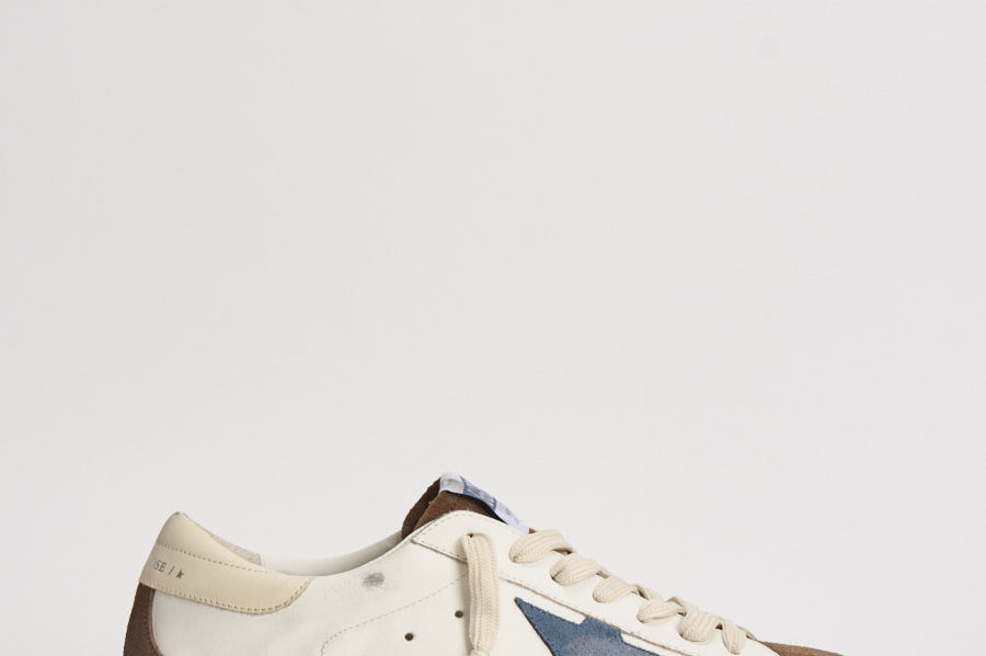Sneakers uomo Super-star bianca e marrone GMF00102 F00869583401 GOLDEN GOOSE 