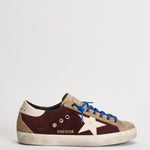 Sneakers uomo Super-star bordeaux e beige GMF00102 F00872483407 GOLDEN GOOSE 
