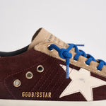 Sneakers uomo Super-star bordeaux e beige GMF00102 F00872483407 GOLDEN GOOSE 