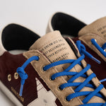 Sneakers uomo Super-star bordeaux e beige GMF00102 F00872483407 GOLDEN GOOSE 