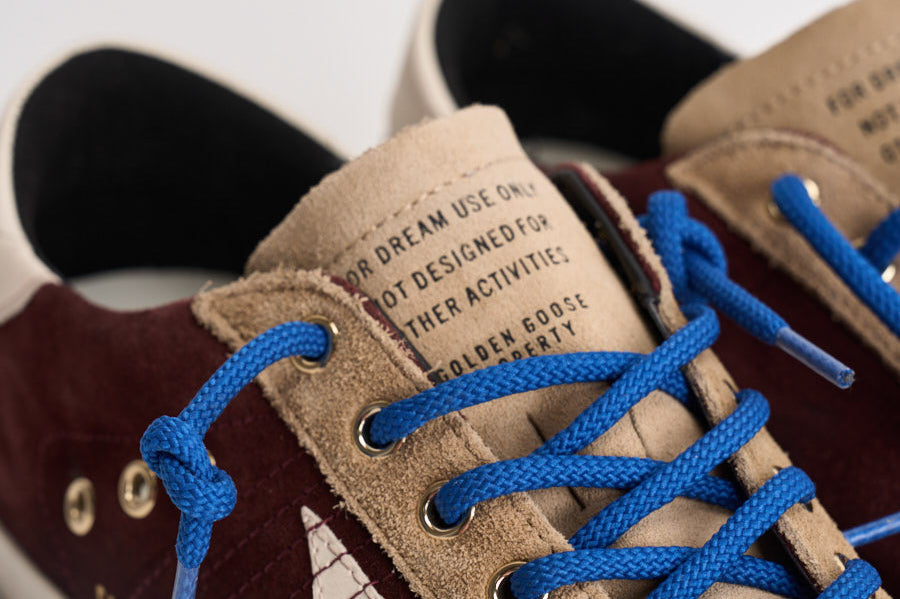 Sneakers uomo Super-star bordeaux e beige GMF00102 F00872483407 GOLDEN GOOSE 