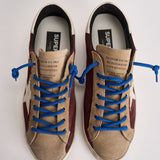Sneakers uomo Super-star bordeaux e beige GMF00102 F00872483407 GOLDEN GOOSE 