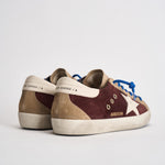 Sneakers uomo Super-star bordeaux e beige GMF00102 F00872483407 GOLDEN GOOSE 
