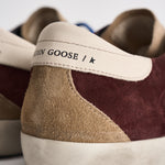 Sneakers uomo Super-star bordeaux e beige GMF00102 F00872483407 GOLDEN GOOSE 
