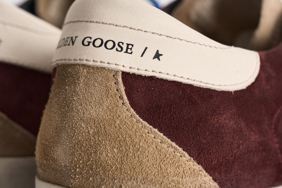 Sneakers uomo Super-star bordeaux e beige GMF00102 F00872483407 GOLDEN GOOSE 