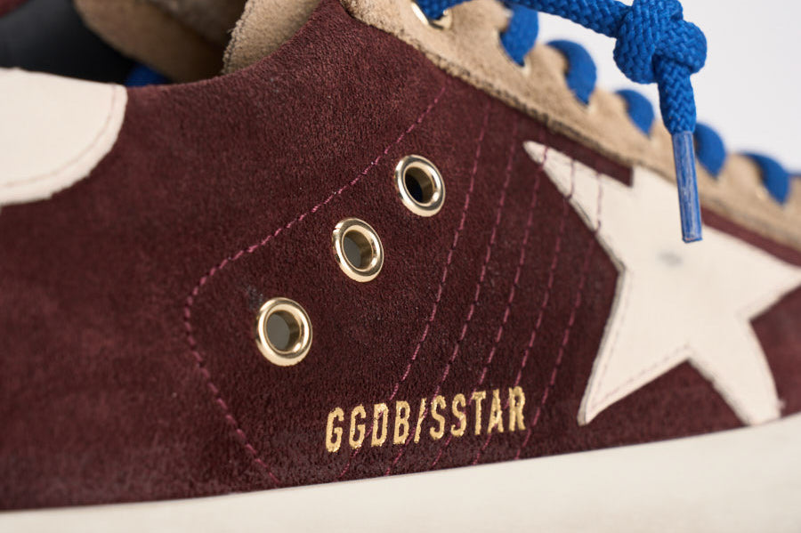 Sneakers uomo Super-star bordeaux e beige GMF00102 F00872483407 GOLDEN GOOSE 