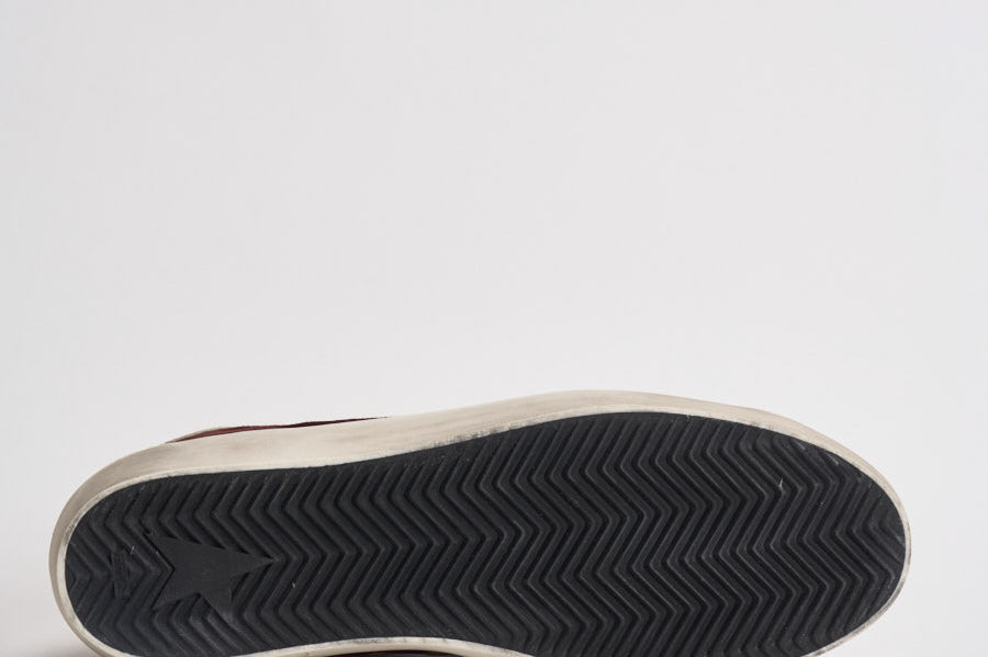 Sneakers uomo Super-star bordeaux e beige GMF00102 F00872483407 GOLDEN GOOSE 