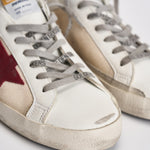Sneakers uomo Super-Star bianca e bordeaux GMF00104 F00872615984 GOLDEN GOOSE 
