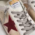 Sneakers uomo Super-Star bianca e bordeaux GMF00104 F00872615984 GOLDEN GOOSE 