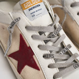 Sneakers uomo Super-Star bianca e bordeaux GMF00104 F00872615984 GOLDEN GOOSE 