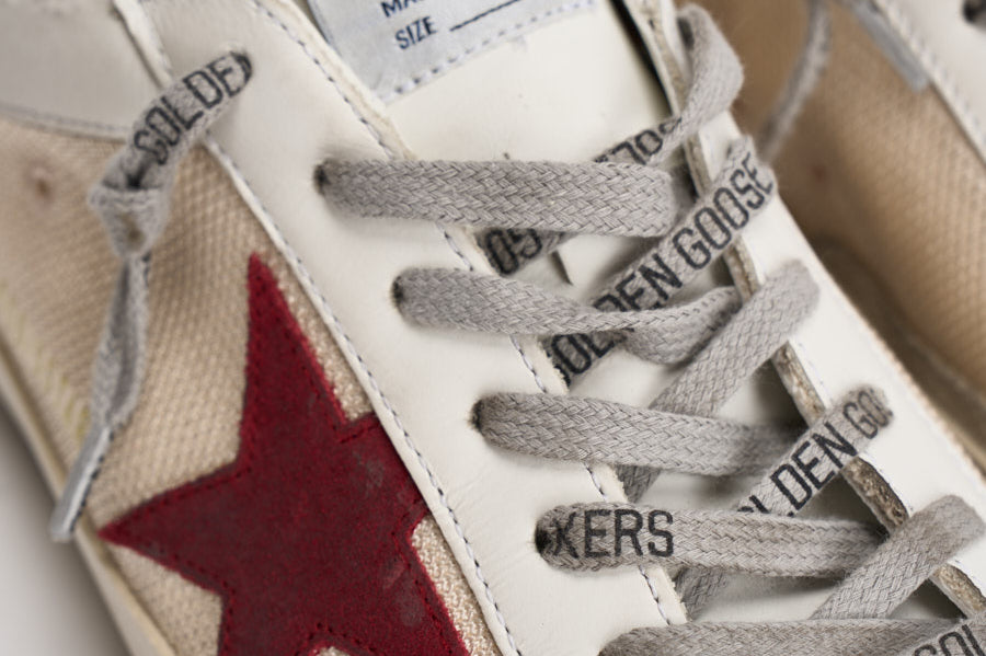 Sneakers uomo Super-Star bianca e bordeaux GMF00104 F00872615984 GOLDEN GOOSE 