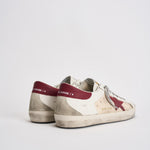 Sneakers uomo Super-Star bianca e bordeaux GMF00104 F00872615984 GOLDEN GOOSE 