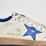 Sneakers uomo Ball Star bianco e blu elettrico GMF00117 F00219810327 GOLDEN GOOSE 